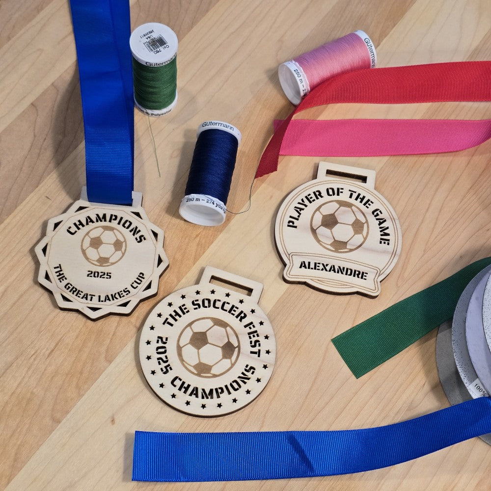 Personalized Soccer Medals – 3 Unique Styles & 4 Ribbon Color Options