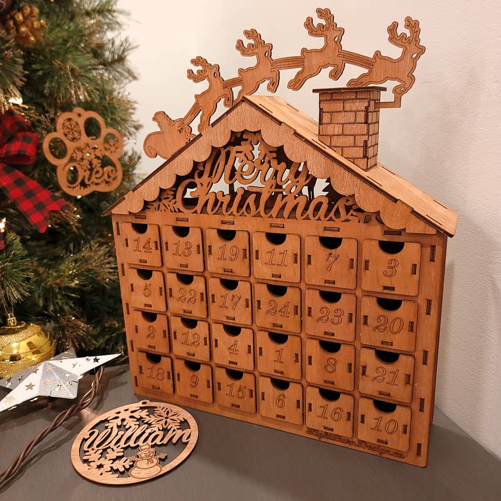 DIY wooden advent calendar fully assembled – final result | Ornemoi