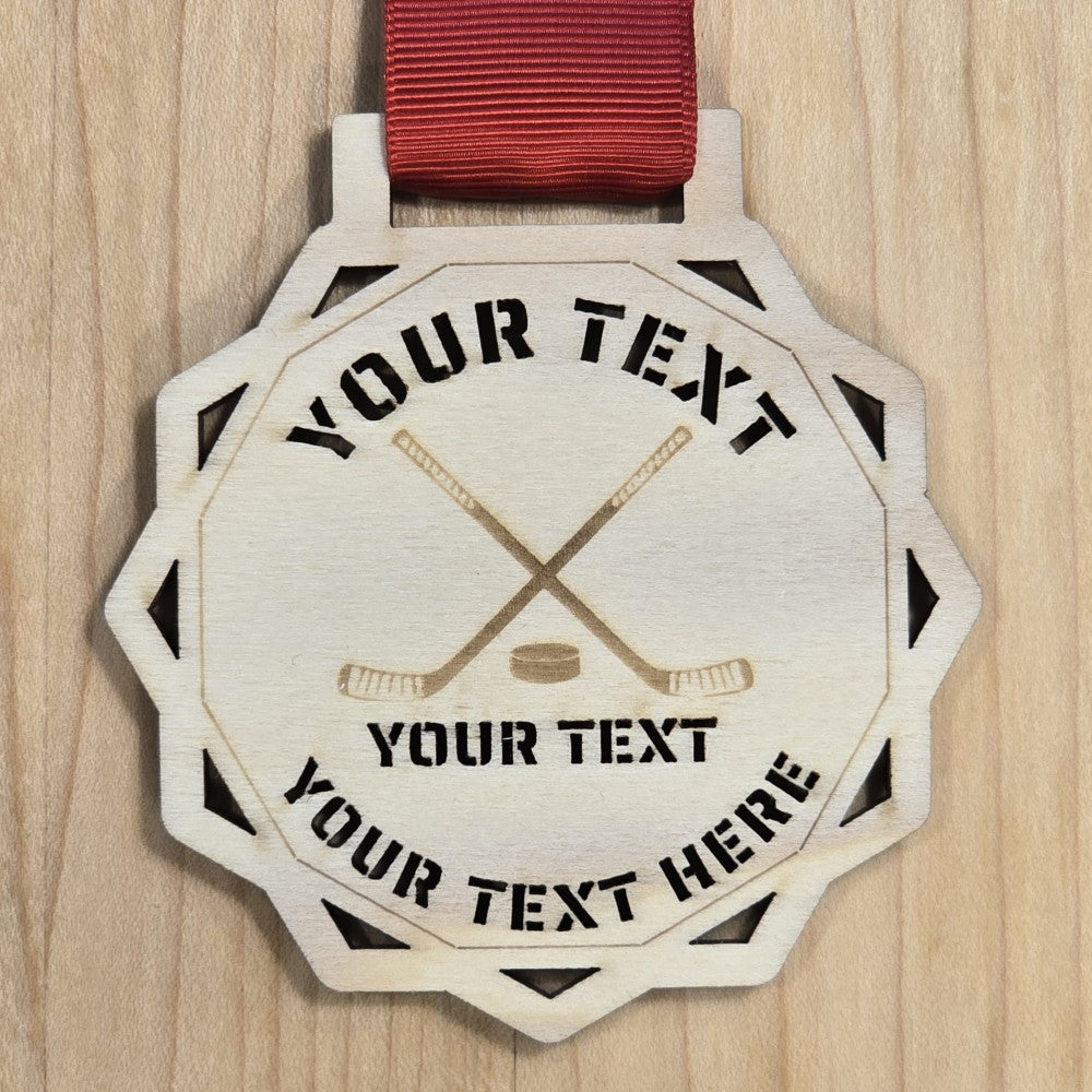 Personalized Hockey Medals – 3 Unique Styles & 4 Ribbon Color Options
