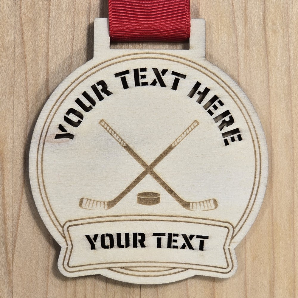 Personalized Hockey Medals – 3 Unique Styles & 4 Ribbon Color Options